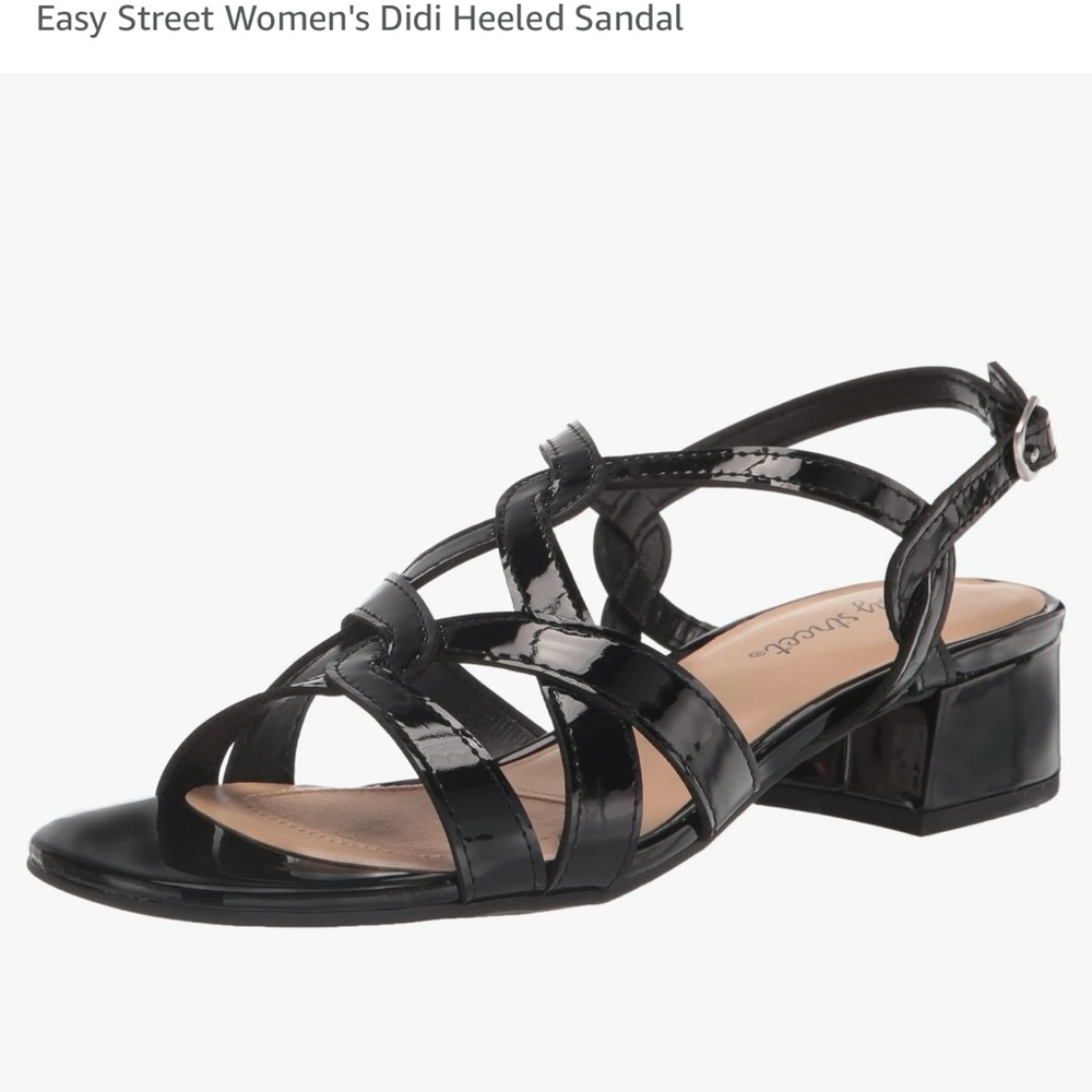 Easy Street black patent leather sandals worn once size 7xw